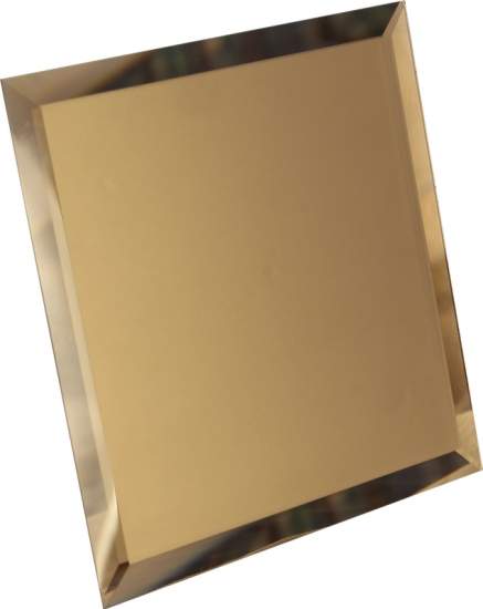 Квадратная зеркальная бронзовая плитка с фацетом 10мм КЗБ1-04 - 300х300 мм/10шт