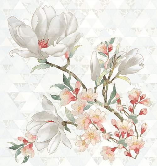 КЕРЛАЙФ Панно PRIMAVERA MAGNOLIA BIANCO 75,3x70,9 - керамическая плитка и керамогранит